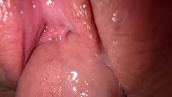 Powerful close-up of teenager snatch penetration, exclusive internal ejaculation