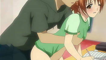 Taboo anime video: Elder stepbrother caresses his stepdaughter during her study session